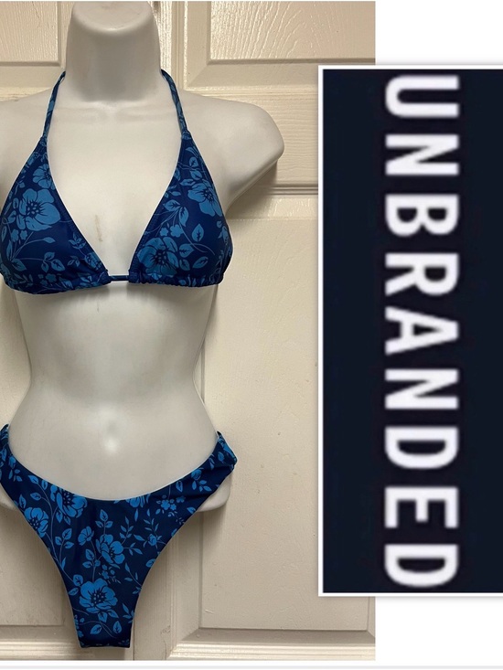 None Other - UNBRANDED Blue Floral Bikini Set